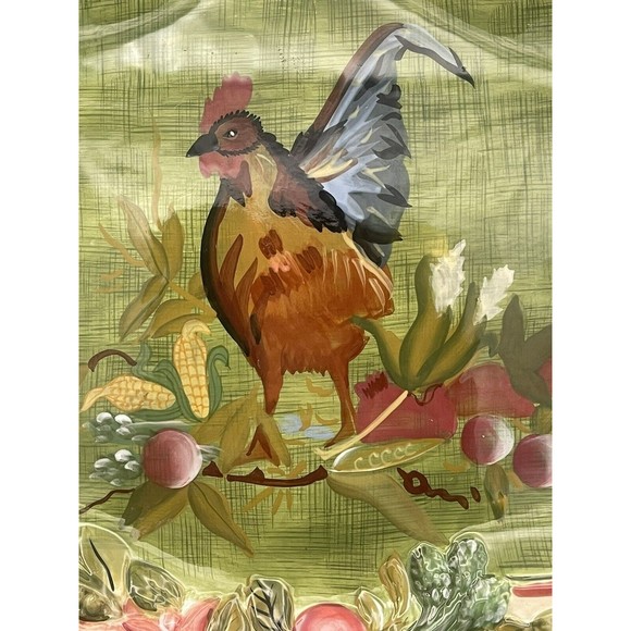 TRACY PORTER STONEHOUSE FARM COLLECTION 18.5" OVAL PLATTER ROOSTER Chicken Green - Picture 2 of 7